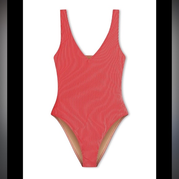Zulu & Zephyr Other - Zulu & Zephyr Signature Stripe Bikini One Piece in the color "Chilli Red